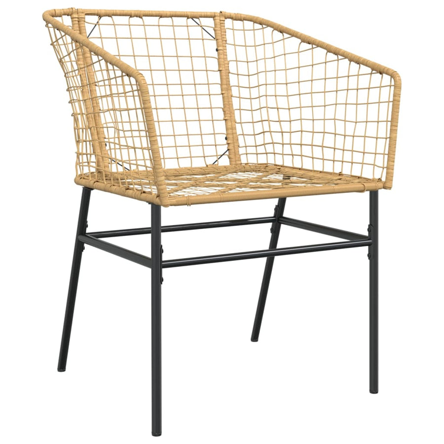 Tuinstoel bruin poly rattan 2 st