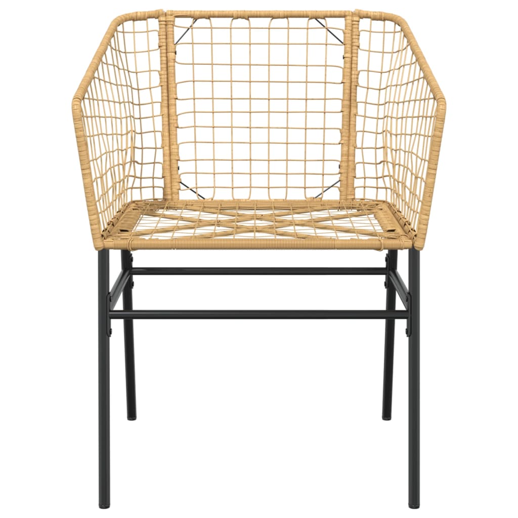 Tuinstoel bruin poly rattan 2 st