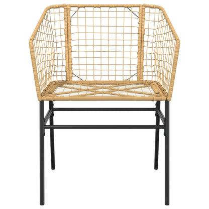 Tuinstoel bruin poly rattan 2 st