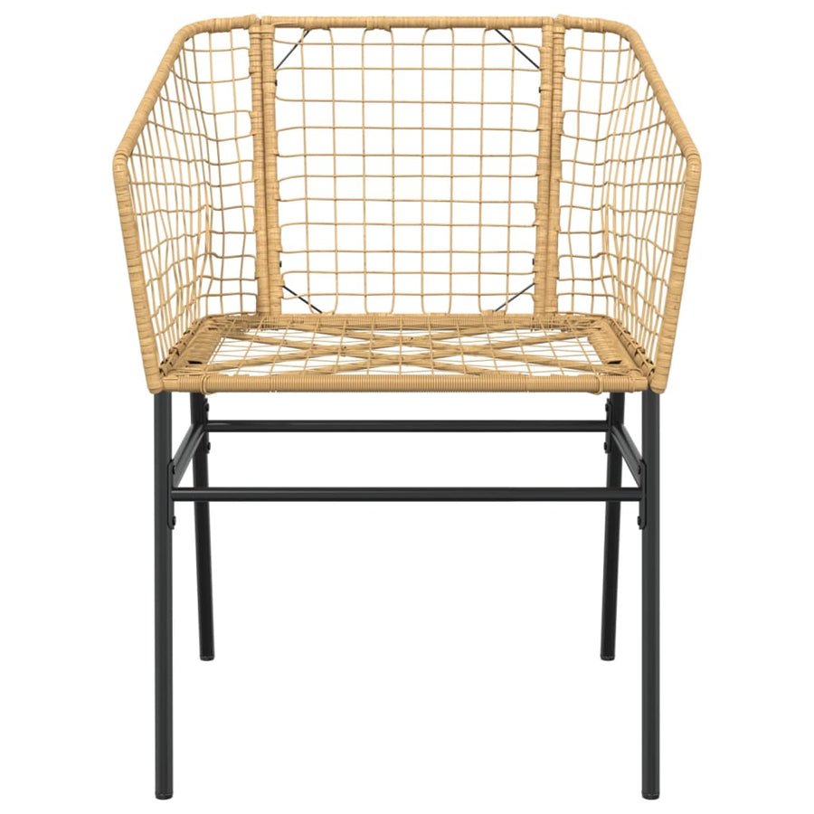 Tuinstoel bruin poly rattan 2 st
