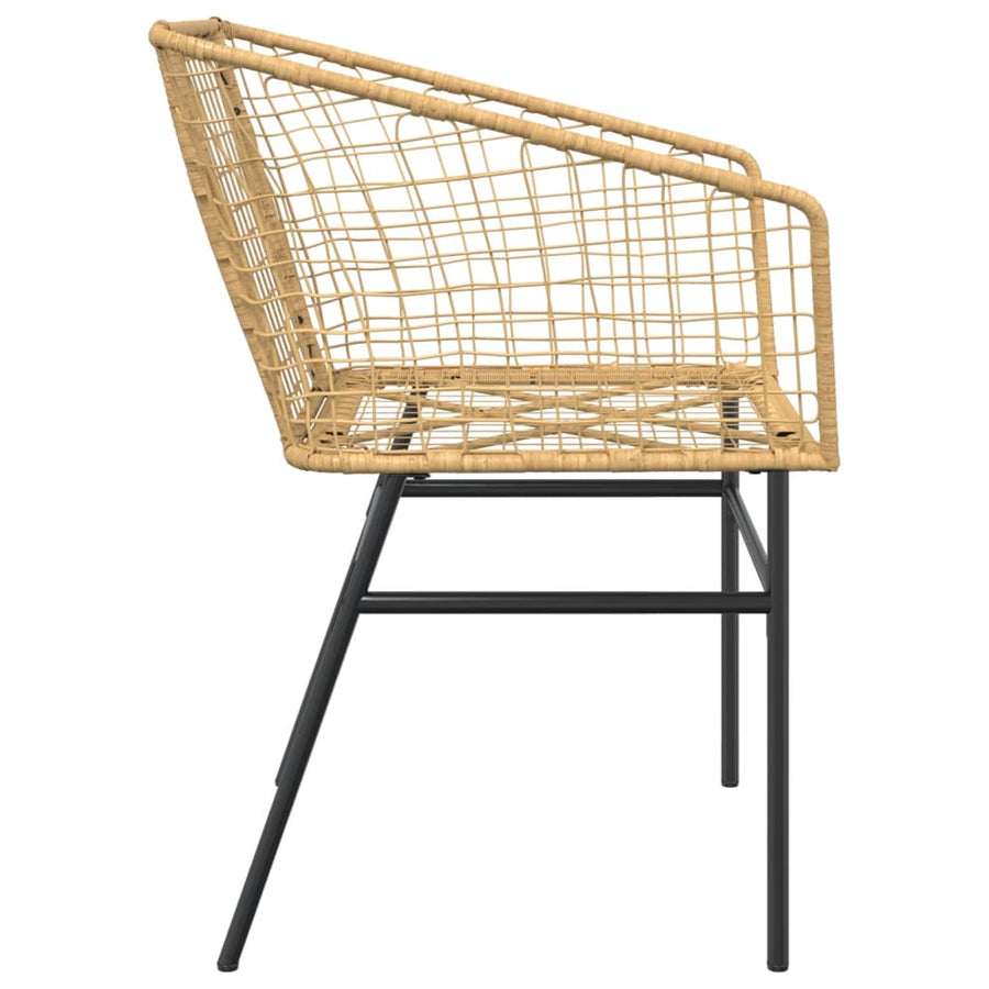 Tuinstoel bruin poly rattan 2 st