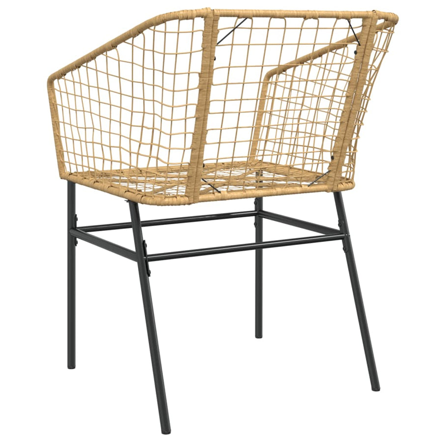 Tuinstoel bruin poly rattan 2 st