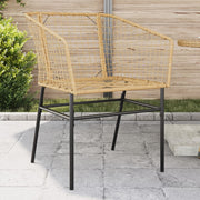 Tuinstoel poly rattan bruin 2 stuks 62x63x83 cm