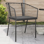 Garden chairs 2 pcs with cushions poly rattan black