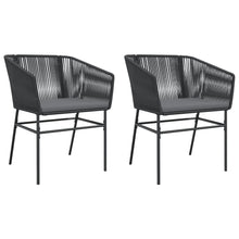 Tuinstoelen 2 st met kussens poly rattan zwart