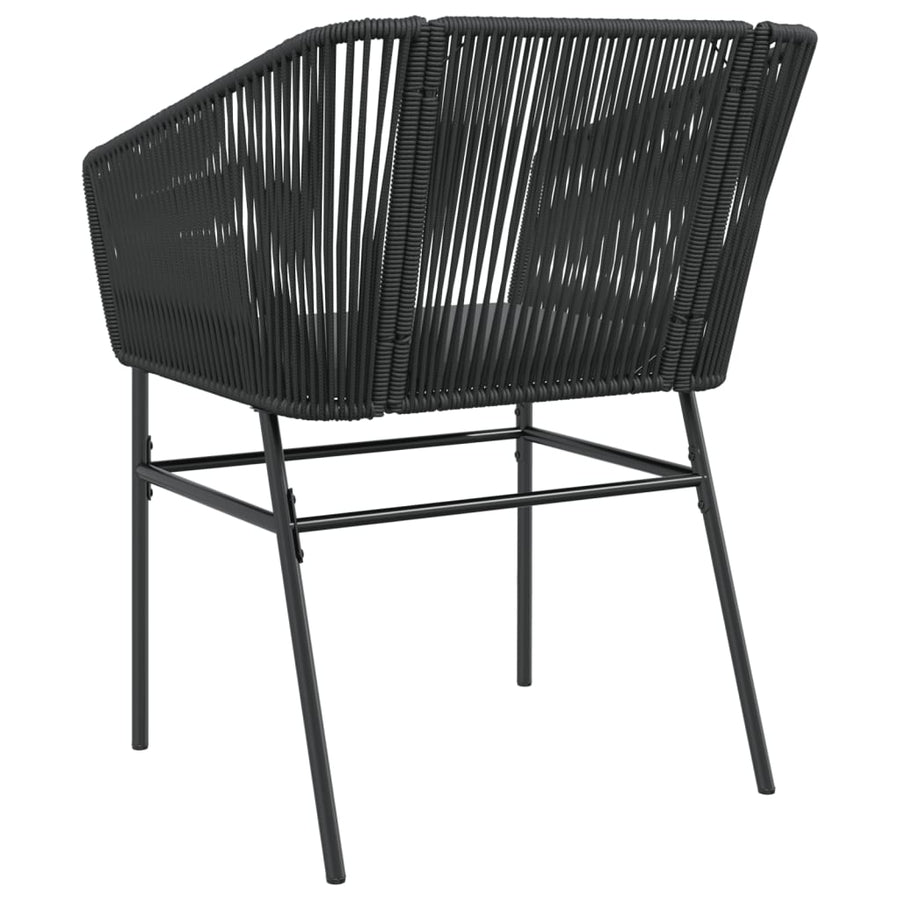 Tuinstoelen 2 st met kussens poly rattan zwart