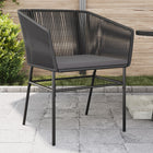 Garden chairs 2 pcs with cushions poly rattan black
