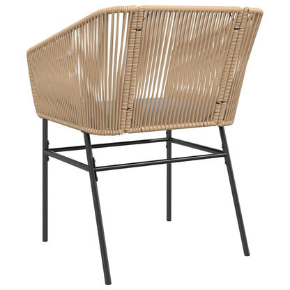 Tuinstoelen 2 st met kussens poly rattan bruin