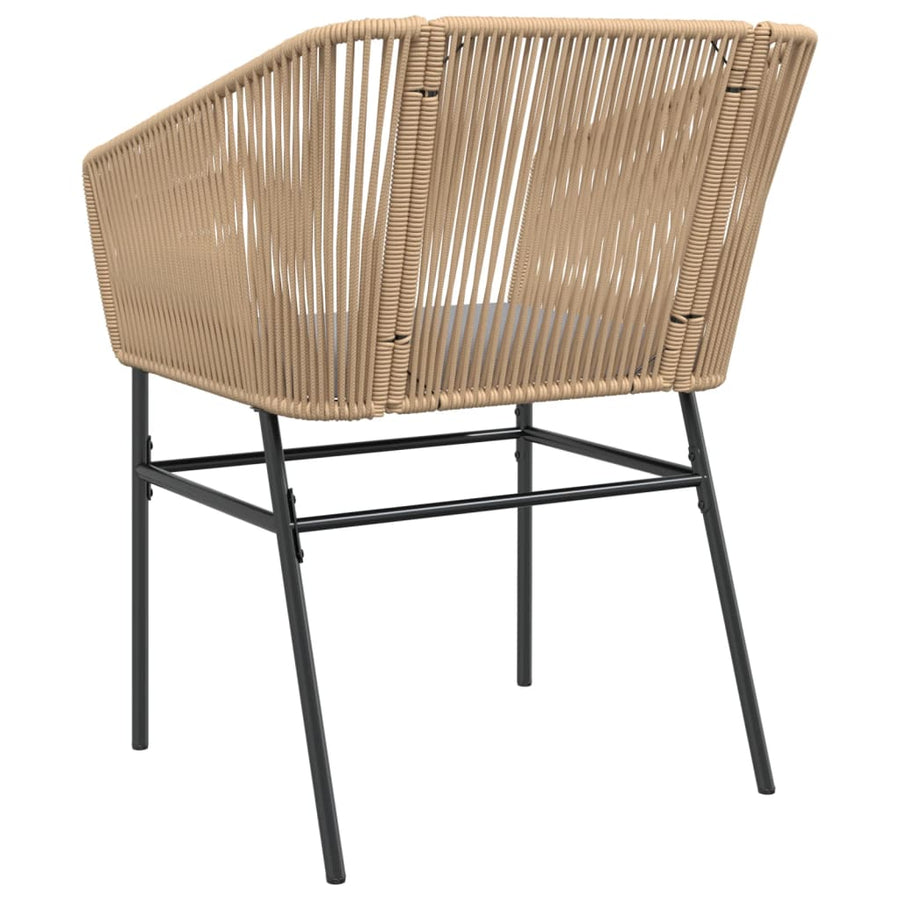 Tuinstoelen 2 st met kussens poly rattan bruin
