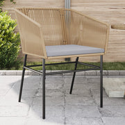 Garden chairs 2 pcs with cushions poly rattan brown