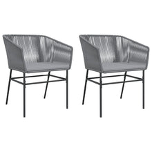 Tuinstoelen 2 st met kussens poly rattan grijs