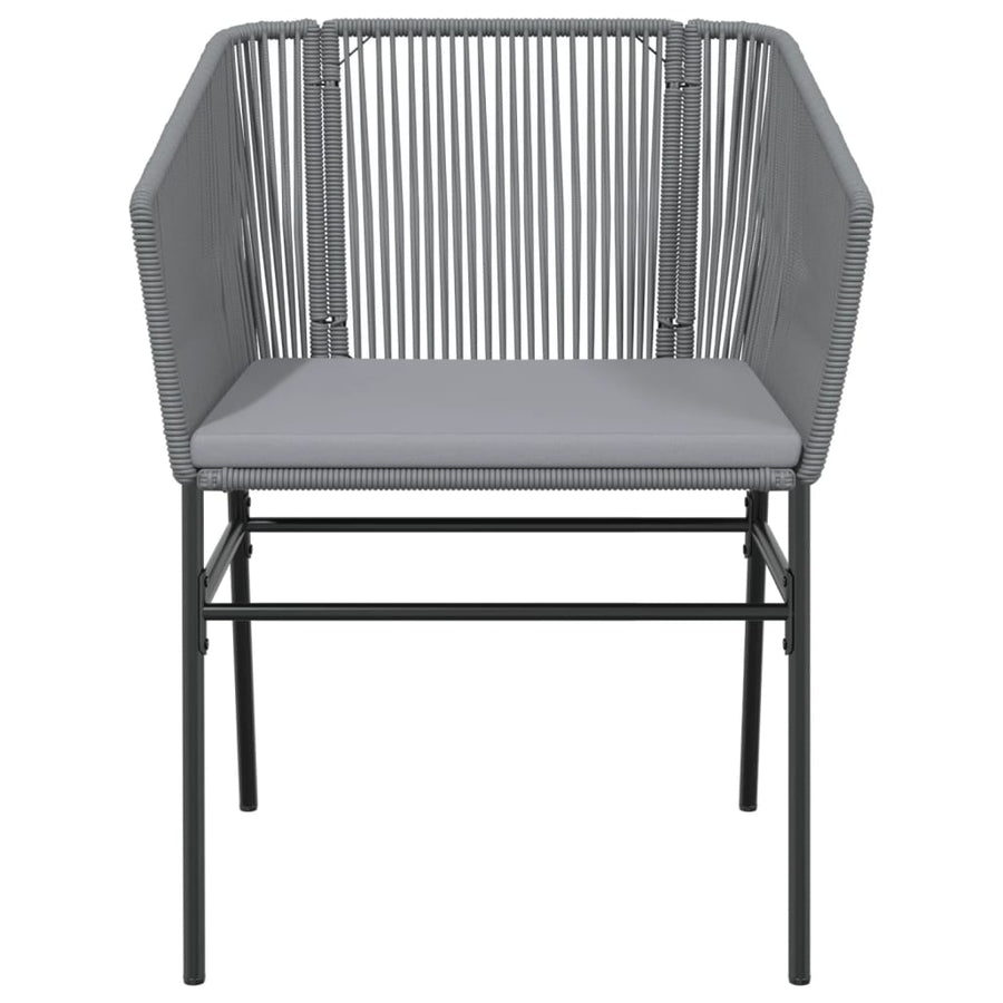 Tuinstoelen 2 st met kussens poly rattan grijs