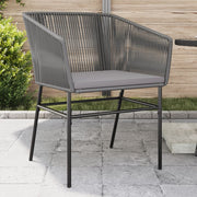 Garden chairs 2 pcs with cushions poly rattan grey