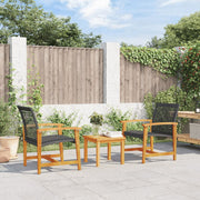 Tuinstoelen 2 stuks poly rattan acaciahout zwart