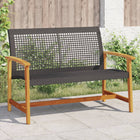 Tuinbank 112 cm poly rattan acaciahout zwart