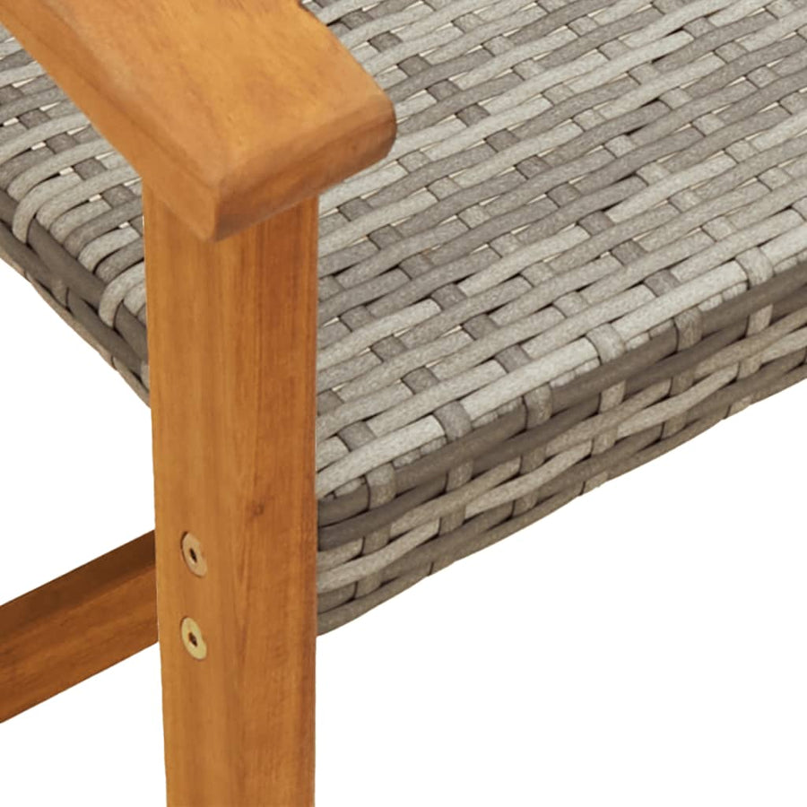 5-Delige Loungeset Poly Rattan En Acaciahout Grijs