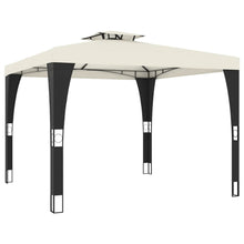 Prieel met dubbel dak 2,98x2,98 m staal crèmekleurig