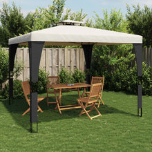 Prieel met dubbel dak 2,98x2,98 m staal crèmekleurig