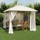 Gazebo side walls of mesh and double roof 2.94x2.94 m steel cream