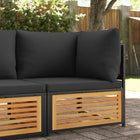 Garden Corner Sofa with Cushions Solid Acacia Wood