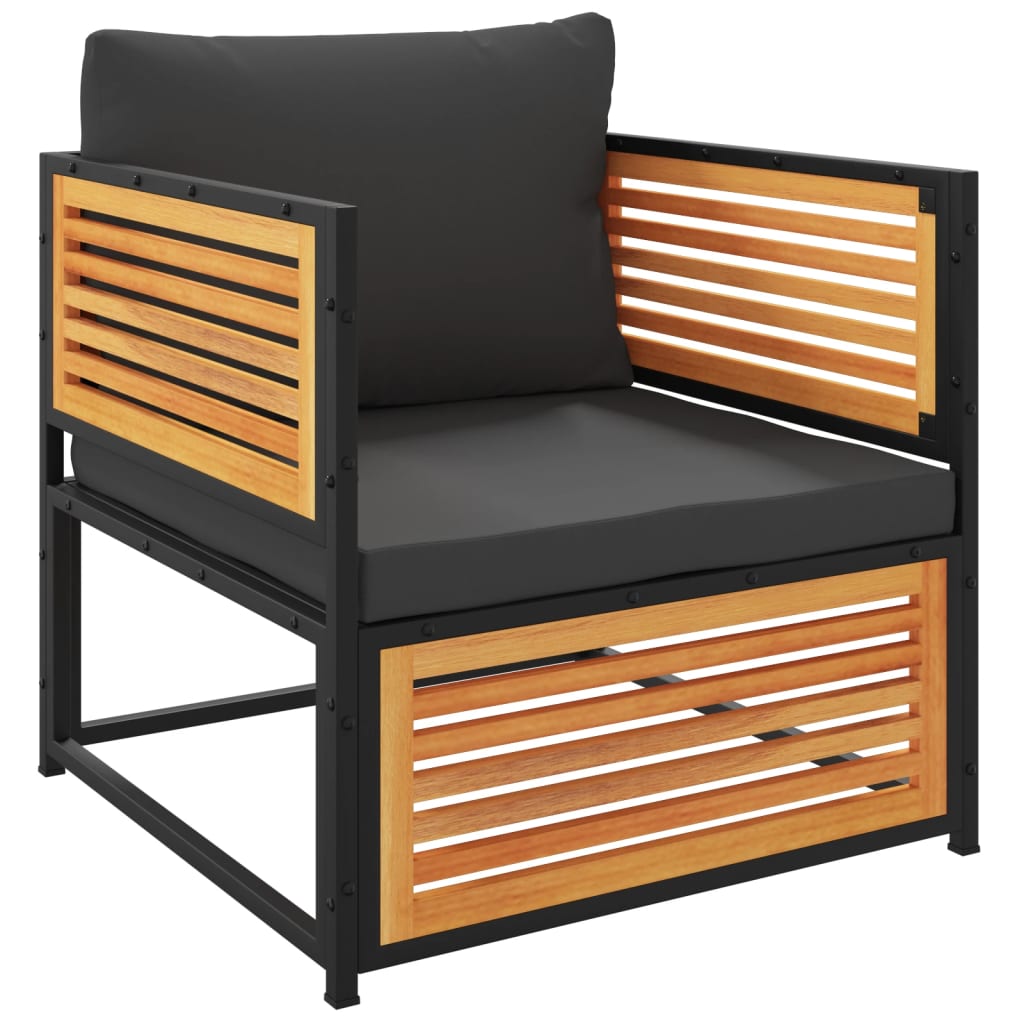 Tuinstoel met kussens massief acaciahout