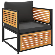 Tuinstoel met kussens massief acaciahout