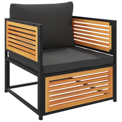 Tuinstoel met kussens massief acaciahout