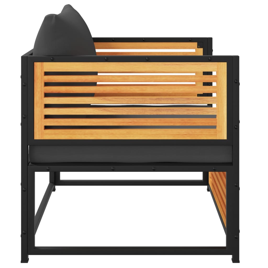 Tuinstoel met kussens massief acaciahout