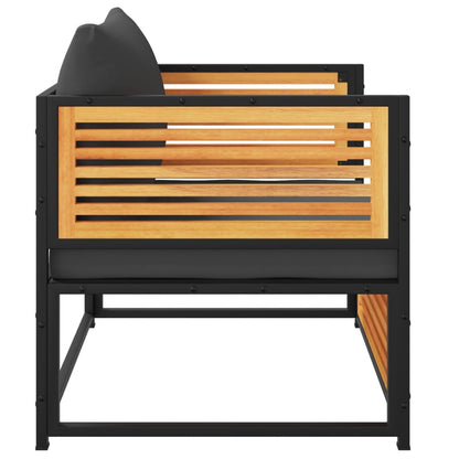 Tuinstoel met kussens massief acaciahout