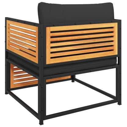 Tuinstoel met kussens massief acaciahout