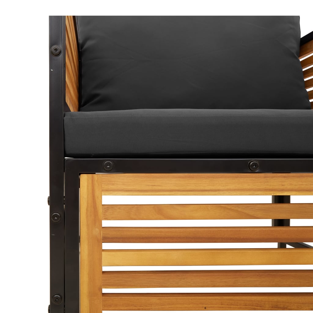 Tuinstoel met kussens massief acaciahout