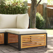 Voetenbank tuin 68x68x30 cm massief acaciahout met kussen