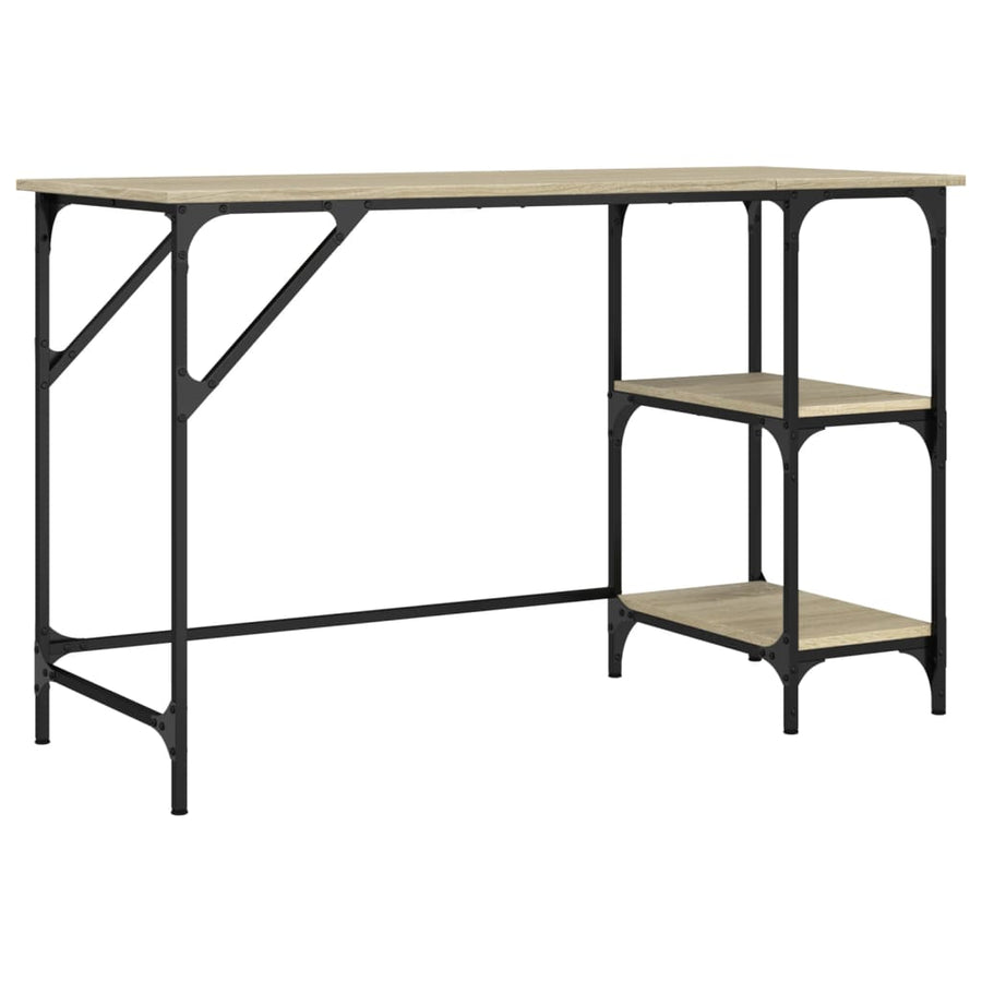 Bureau 120X50X75 Cm Metaal En Bewerkt Hout Kleurig Sonoma eiken