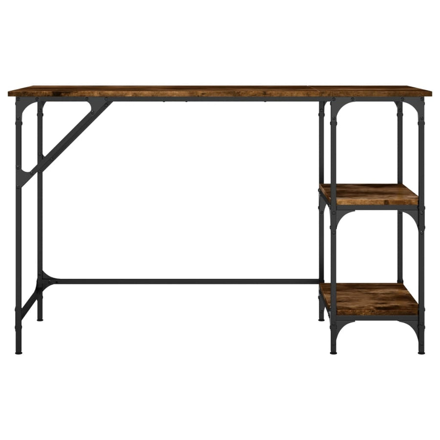 Bureau 120X50X75 Cm Metaal En Bewerkt Hout Gerookt Eikenkleurig