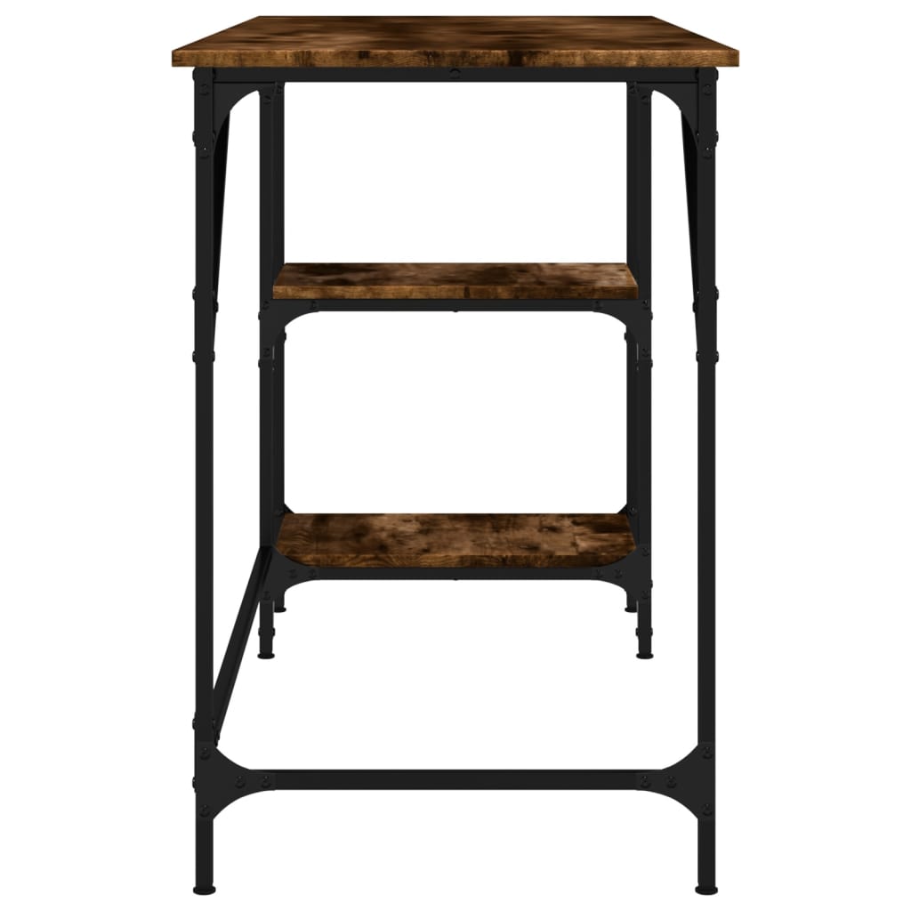 Bureau 120X50X75 Cm Metaal En Bewerkt Hout Gerookt Eikenkleurig