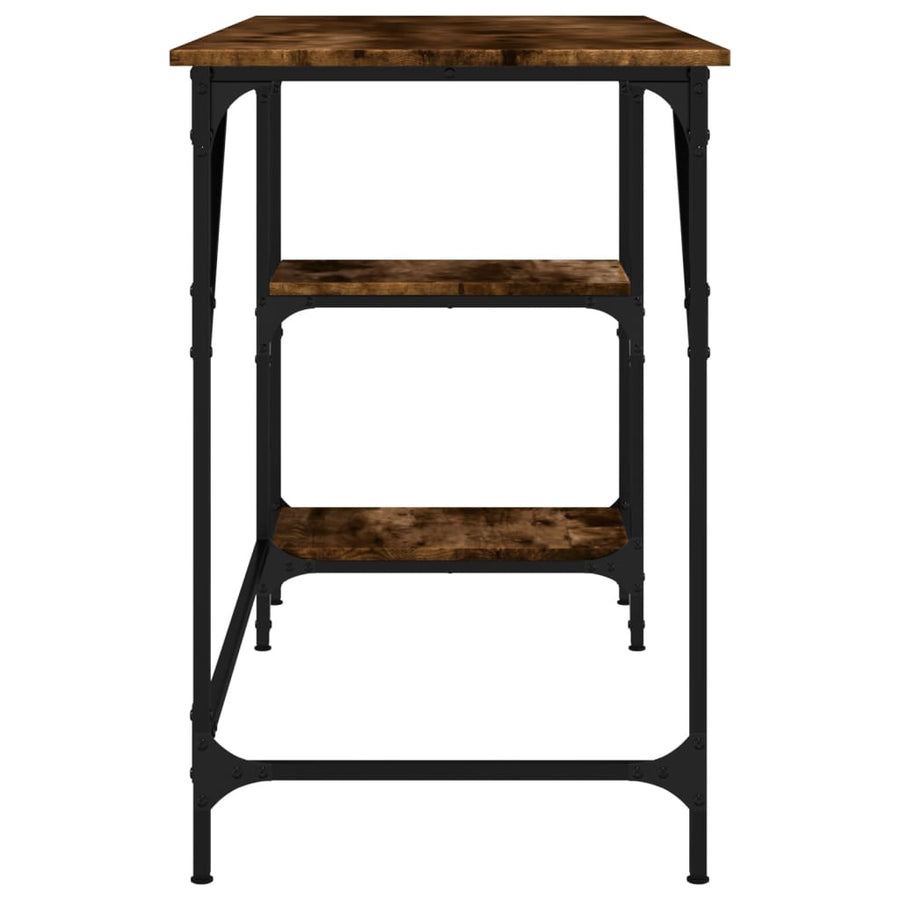 Bureau 120X50X75 Cm Metaal En Bewerkt Hout Gerookt Eikenkleurig