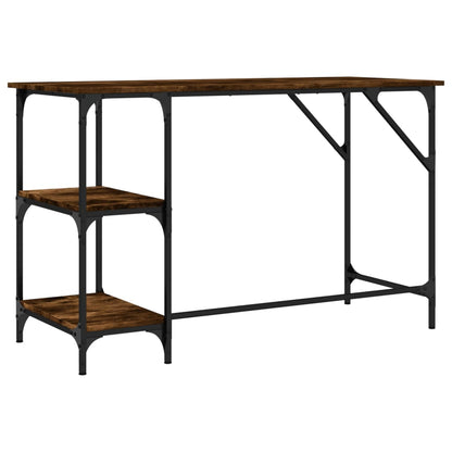 Bureau 120X50X75 Cm Metaal En Bewerkt Hout Gerookt Eikenkleurig