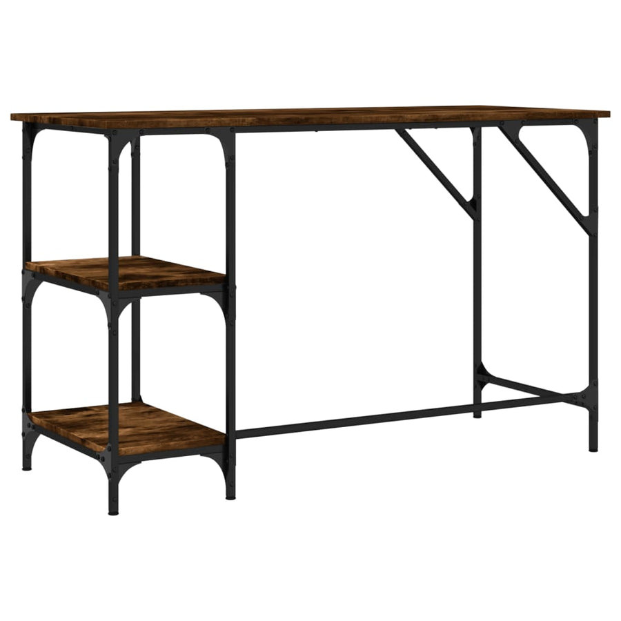 Bureau 120X50X75 Cm Metaal En Bewerkt Hout Gerookt Eikenkleurig