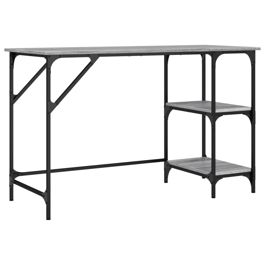 Bureau 120X50X75 Cm Metaal En Bewerkt Hout Grijs Sonoma Eiken