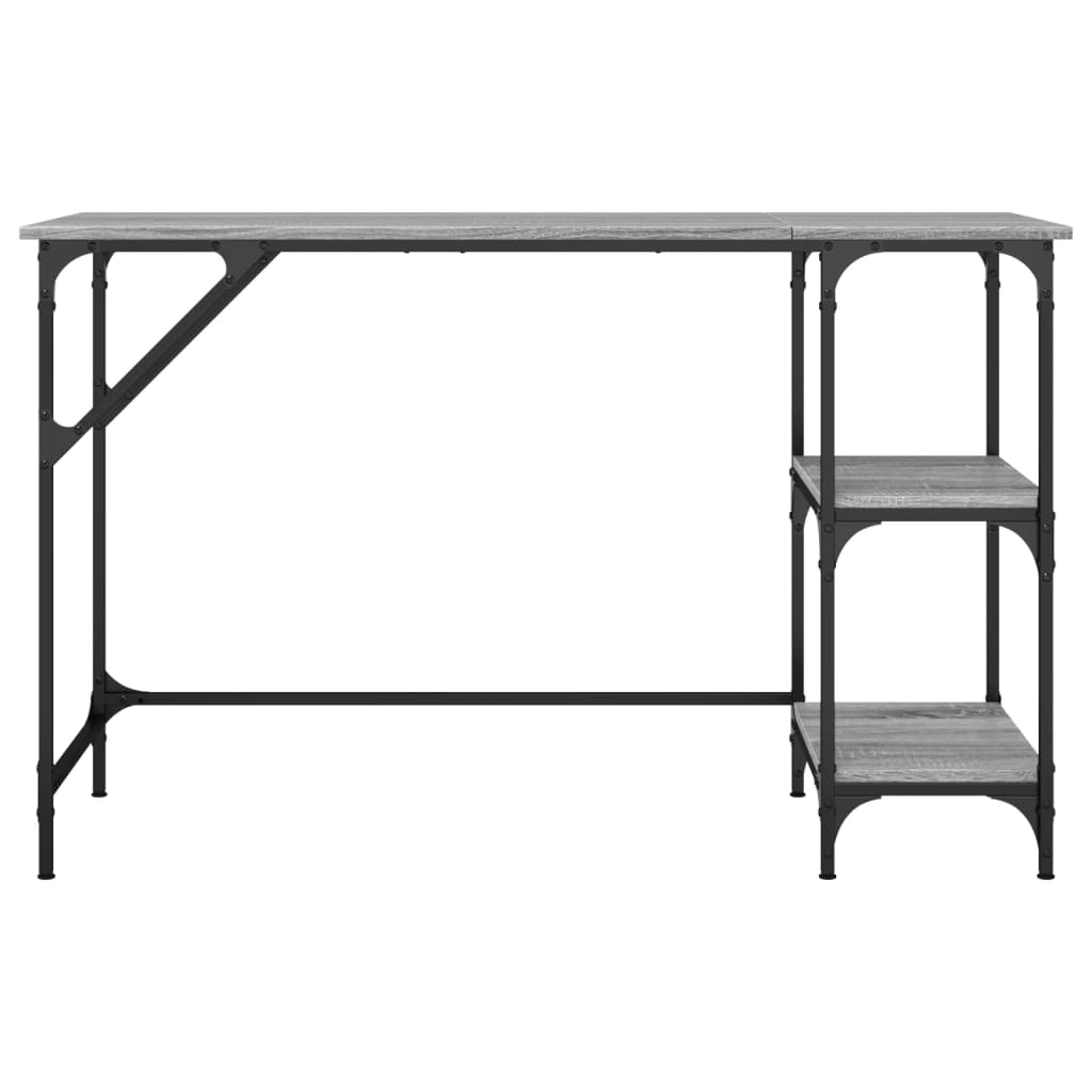 Bureau 120X50X75 Cm Metaal En Bewerkt Hout Grijs Sonoma Eiken