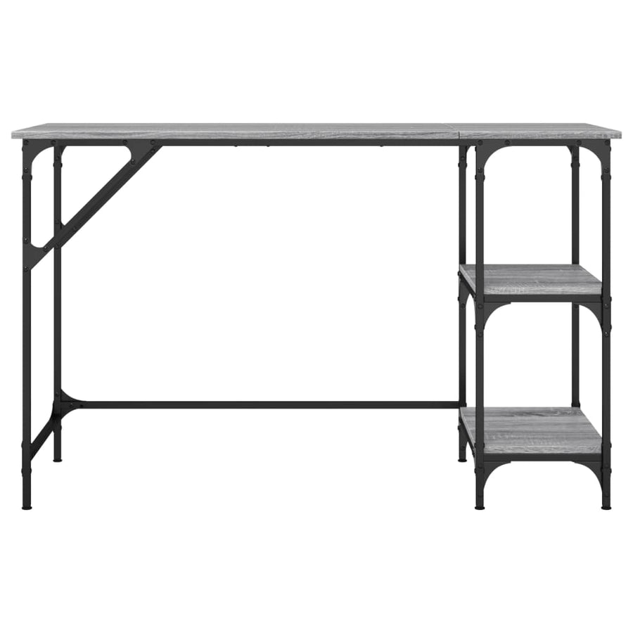 Bureau 120X50X75 Cm Metaal En Bewerkt Hout Grijs Sonoma Eiken