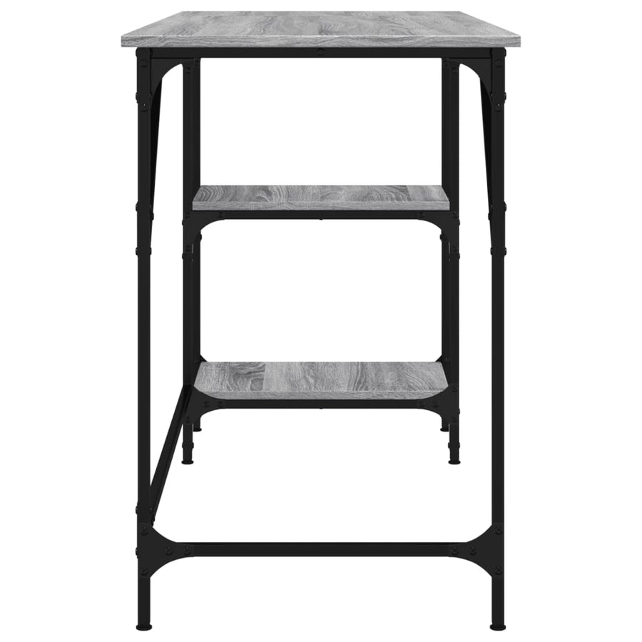 Bureau 120X50X75 Cm Metaal En Bewerkt Hout Grijs Sonoma Eiken