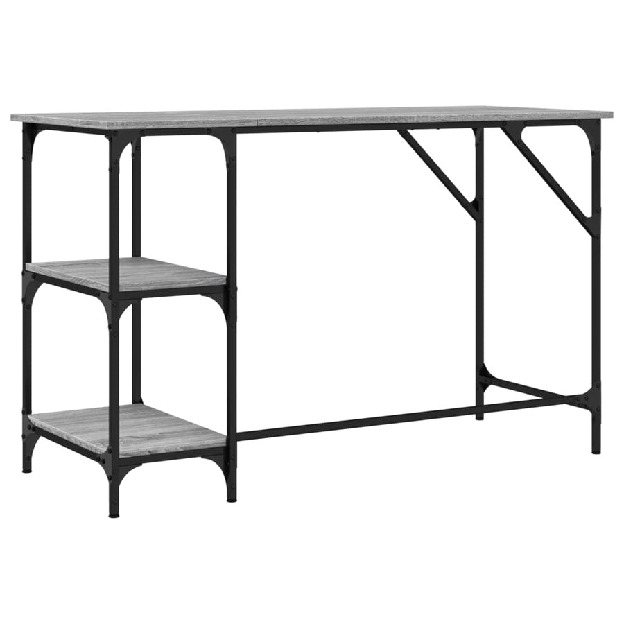 Bureau 120X50X75 Cm Metaal En Bewerkt Hout Grijs Sonoma Eiken