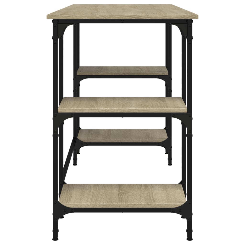 Bureau 140X50X75 Cm Metaal En Bewerkt Hout Sonoma Eikenkleurig