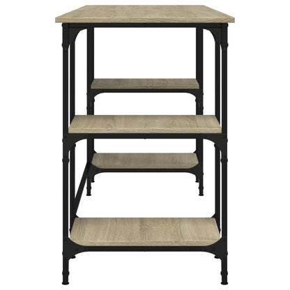 Bureau 140X50X75 Cm Metaal En Bewerkt Hout Sonoma Eikenkleurig