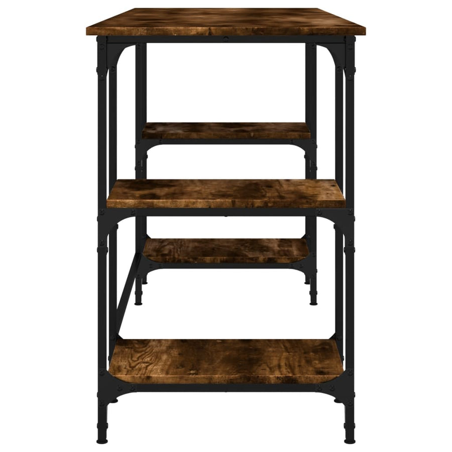 Bureau 140X50X75 Cm Metaal En Bewerkt Hout Gerookt Eikenkleurig