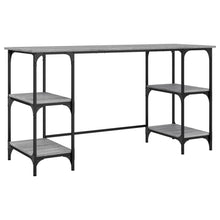 Bureau 140X50X75 Cm Metaal En Bewerkt Hout Grijs Sonoma Eiken