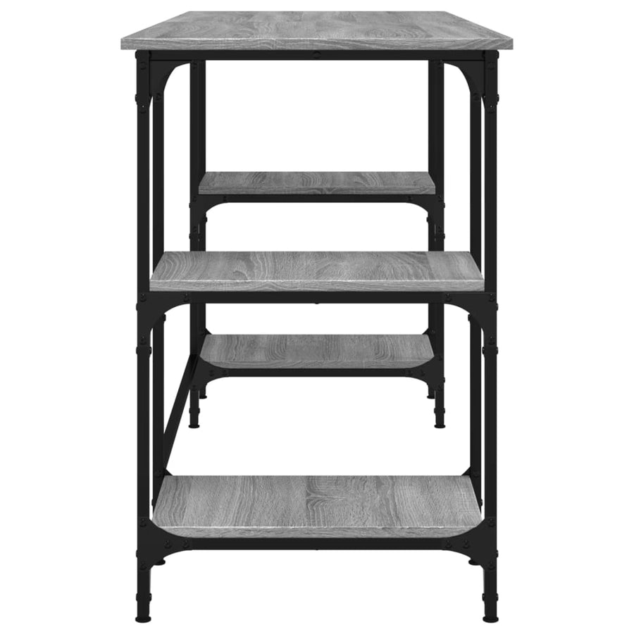 Bureau 140X50X75 Cm Metaal En Bewerkt Hout Grijs Sonoma Eiken
