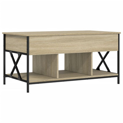 Salontafel 100X55X50 Cm Bewerkt Hout En Metaal Sonoma eiken