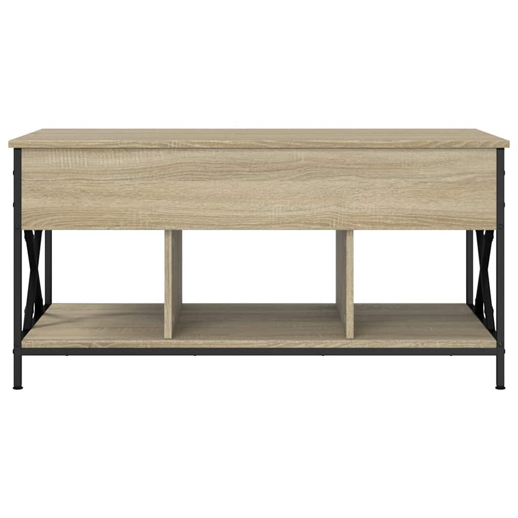 Salontafel 100X55X50 Cm Bewerkt Hout En Metaal Sonoma eiken